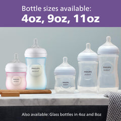 Philips AVENT Natural Baby Bottle with Natural Response , Purple, 9oz, 4pk, SCY903/34