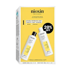 Nioxin Duo Kit System 1 Scalp + Hair Thickening Shampoo & Conditioner, 10.1 Fl Oz Each For Natural Hair with Light Thinning