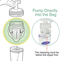 Maymom Breastmilk Storage Bag Adapters for Spectra S1, S2 Pumps, Avent Comfort Wide Mouth Flange Pump Clear BPA Free Material Boiling Water Safe Do Not Use Microwave or Steamer Bag to Sanitize