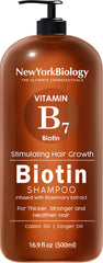 NEW YORK BIOLOGY THE ULTIMATE COSMECEUTICALS Biotin Shampoo for Hair Growth and Thinning Hair β Thickening Formula for Hair Loss Treatment β For Men & Women β Anti Dandruff - 16.9 fl Oz