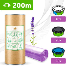 SONESTA 200 m Eco Refill Film Universal for Nappy Bin Compatible with Tommee Tippee TEC, Simplee, Twist & Click and Others | for Refill Cassettes | Lavender Fragrance