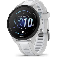 Garmin Forerunner 165 43MM AMOLED GPS Running Smartwatch (010-02863-21) β Mist Gray / Whitestone