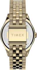 Timex Women's Waterbury Legacy 34mm Watch – Black Dial Gold-Tone Stainless Steel Case & Bracelet with Crystals - Gold-Tone/Black Crystals