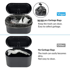 xizheng Car Trash Can Bin with Lid Mini Vehicle Trash Bin Small Leak Proof Car Dustbin Garbage Organizer 2 Packs with 60pcs Trash Bags Trash Container Gift for Cars, Home, Office ,Kitchen ,Bedroom