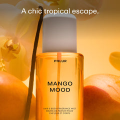 PHLUR Mango Mood Body Mist - Hair & Body Mist for Women & Men Fragrance - Mango, Jasmine, Patchouli & Vanilla Body Spray (8 Fl Oz)
