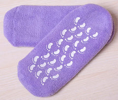 Purple Moisturize Soften Repair Cracked Skin Moisturizing Treatment Full Gel Jojoba Oil Vitamin E Spa Socks