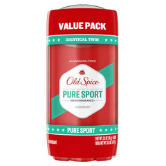 Old Spice Endurance Pure Sport Deodorant Twin Pack For Unisex 2 x 3 oz
