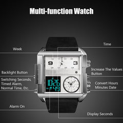 RORIOS Mens Digital Sports Watch Analog Quartz Wrist Watch with Alarm Luminous Sports Watch Men's Electronic Watches