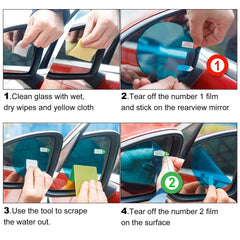 HLARTNET HLAA 6 Pieces Car Rearview Mirror Film, Rainproof Waterproof Car Mirror Protector Side Mirror Rain Guard Mirror Aid Anti Fog Nano Coating Car Film for Cars Trucks Bus
