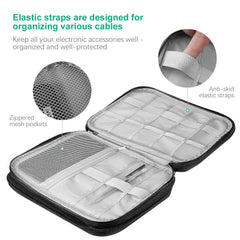 BIGTHREE Electronics Accessories Organizer Bag, Waterproof Cable Organiser Bag, Universal Carry Travel Gadget Bag Holiday Essentials for Men Women for USB Cable Drive, SD Card, Charger Hard Disk