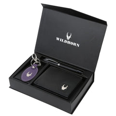 WildHorn Men’s Black Wallet Combo