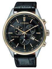 CITIZEN Mens Solar Powered Watch, Analog Display and Leather Strap AT2144-11E