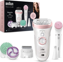 Braun, Beauty Set 9 In 1 Lady Shaver + Face Epilator & Exfoliator, White/Pink, 5378