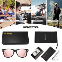 KANASTAL Polarized Sunglasses Men, Fashion Square Sun Glasses Women, Classic Shades for Womens, Driving Fishing Outdoor 100% UV400 Protection