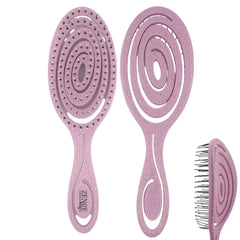 Eco-Friendly Detangling Hair Brush for Women, Children, Men - Gentle on Hair and Scalp - Ideal for Straight, Curly & Wet Hair (Pink)