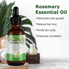 KANZA - Rosemary Essential Oil 60ml | Hair Growth Serum,Scalp and Hair Strengthening Oil | Rosemary Essential Oil for Hair Growth and Treatment | Pure Organic Rosemary Oil for Hair Growth Scalp Oil