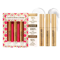 Grande Cosmetics Lash & Brow Lineup GrandeLASH-MD, GrandeBROW, GrandeREPAIR, for Longer, Thicker Looking Eyelashes & Fuller, Bolder Looking Eyebrows, Strengthens, Softens, & Protects