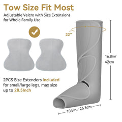 FIT KING Air Compression Leg Massager for Circulation to Relieve Pain, Swelling, Edema, RLS, Ideal Gift for Mom Wife (Extensions Included) - FSA HSA Eligible Light Gray