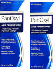 PanOxyl Acne Foaming Wash Benzoyl Peroxide 10% Maximum Strength Antimicrobial, 5.5 oz.2 Pack Bundle, cream, 5.5 Fl Oz (Pack of 2)