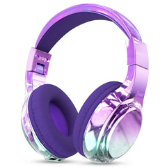 JYPS Children's Headphones, Wireless Bluetooth Over Ear, Kids Headphones with Microphone, Age 3-7, Deep Purple