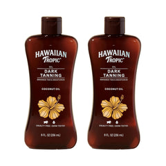 Hawaiian Tropic Dark Tanning Sun Care Moisturizing Oil 8 Ounces, 2 Count (Pack of 1)