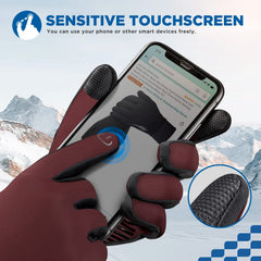 SIMARI Winter Gloves Men Women Touch Screen Glove Cold Weather Warm Gloves Freezer Work Gloves Suit for Running Driving Cycling Working Hiking 102 - Ruby Wine