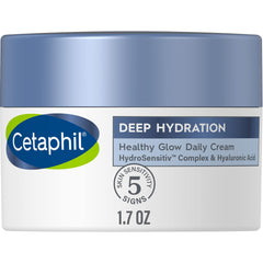 CETAPHIL Deep Hydration Healthy Glow Daily Face Cream, 1.7 oz, 48 Hour Dry Skin Face Moisturizer for Sensitive Skin, With Hyaluronic Acid, Vitamin E & Vitamin B5