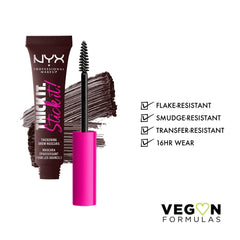 NYX PROFESSIONAL MAKEUP Thick It. Stick It! Brow Mascara, Tints & Thickens With 16Hr Wear, Espresso