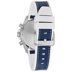 Bulova Men's Marine Star 'Series B' Chronograph Quartz Watch, Rotating Dial, 100M Water Resistant, 43mm - Blue Strap/ Stainless