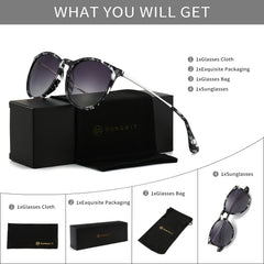 SUNGAIT Vintage Round Sunglasses for Women Men Classic Retro Designer Style