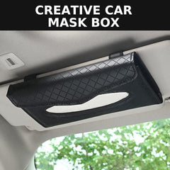 NALANDA Visor Tissue Holder PU Hanging Tissue Holder for Car PU Leather Napkin Paper Mask Holder for Seat Back and Sun Visor Black, CARTBOX01B