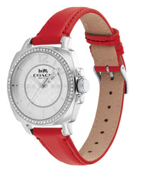 COACH Boyfriend Women's Watch, 34mm - Red/Silver