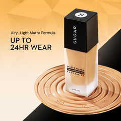 Sugar Cosmetics Matte Match Transferproof Foundation | Lasts up to 24 hours | Water resistant | Suitable for all skin types | 30 ml (40 Br)