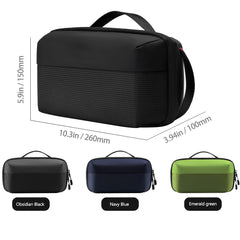 Skycare Portable Travel hand bag - Electronic Organizer for MacBook Charger, Cables, Power Bank, Hard Drive, and More - Water-Resistant Digital Storage Bag with Removable Card Slots (Black)