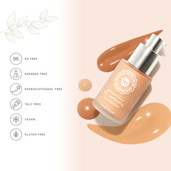 Honeybee Gardens Golden Hour Skin Perfecting Malibu (medium shade great for olive or Mediterranean skin tones) Liquid Foundation | Luxurious Golden Hour Radiance, 34.5ml/1.16 fl oz