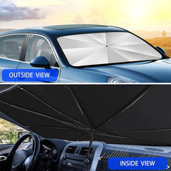 KALEDE® Windshield Sun Shade Umbrella for Car - Foldable Windshield Cover UV Rays Heat Sun Visor Protect Interior (57''L x 31''W)