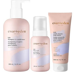 Evereden Kids Shampoo and Conditioner 2 in 1, Kids Body Wash set and Lotion Gentle and Clean Skin Care Non toxic Ingredients Cool Peach scent