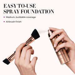 LUMINESS Silk Airbrush Spray Foundation & Buffing Brush Kit β Full Coverage Foundation & Dual-Sided Buffing Brush - Buildable Coverage, Anti-Aging Formula Hydrates & Moisturizes (Shade - Light Warm)
