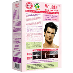 Vegetal Bio Hair Colour - Soft Black 150g Achieve Natural, Ammonia-Free Hair Color PPD-Free, 100% Herbal Certified Organic for Men and Women UV Protection and Luster Maintenance Complete Kit