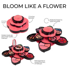 Toysical Makeup Kits for Teens - Flower Make Up Pallete Gift Set for Teen Girls and Women - Petals Expand to 3 Tiers -Variety Shade Array - Full Starter Kit for Beginners or Cosplay