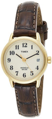 Timex Womens Quartz Watch, Analog Display And Leather Strap - T20071 - Brown