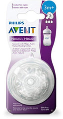 philips Avent Natural Baby Bottle, Medium Flow 3M plus, 2pk, SCF653/23