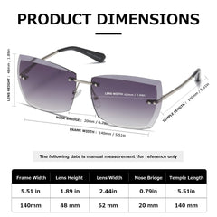 AEVOGUE Sunglasses For Women Oversized Rimless Diamond Cutting Lens Sun Glasses AE0534