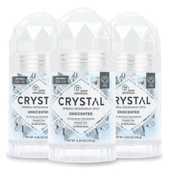 Crystal Essence Mineral Deodorant Stick - Unscented Body Deodorant With 24-Hour Odor Protection, Non-Staining & Non-Sticky, Aluminum Chloride & Paraben Free, 4.25 oz, (3 Pack) (Packaging May Vary)