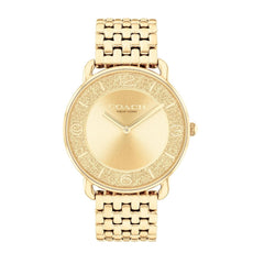 COACH WOMEN'S GOLD DIAL IONIC PLATED THIN GOLD STEEL BRACELET WATCH - 14504374