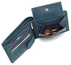 WildHorn® RFID Protected Genuine Leather Wallet & Gift Combo for Men - Blue H M