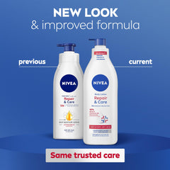 NIVEA Body Lotion for Very Dry Skin, Repair & Care, with Deep Moisture Serum and Dexpanthenol, 72H Relief from Dry & Tight Skin - 400ml