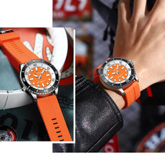 CURREN Original Fashion Men Watches Luxury Sports Silicone Strap Waterproof Quartz Wristwatch with Luminous Hands 8448