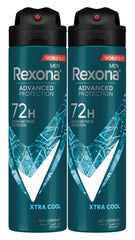 Rexona Men Antiperspirant Deodorant Spray, 72 hour sweat & odor protection, Xtra Cool, with MotionSense technology, 150ml (Pack of 2)