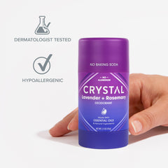 Crystal Essence Body Deodorant, Magnesium Enriched Deodorant, Lavender + Rosemary, 2.5 oz (70 g)